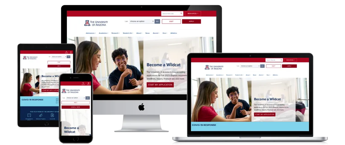 Arizona Quickstart website shown on multiple devices.